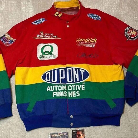 Vintage NASCAR Jeff Gordon #24 Racing Jacket Mens Large - Picture 2 of 13
